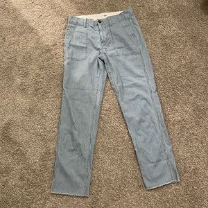 Gap High Rise Stripe Indigo Jeans